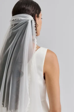 Cheap Lace trimmed cap veil Veils